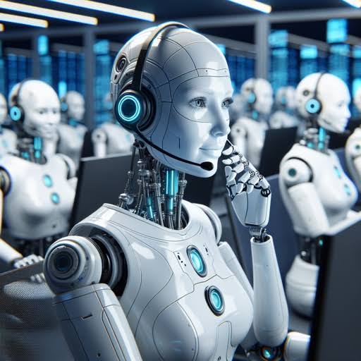 AI agents working in a call center