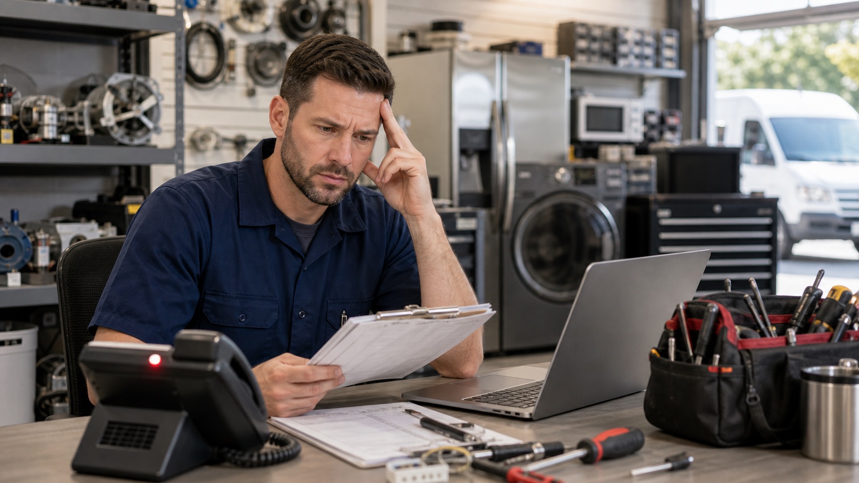 Appliance repair dispatcher concerned about missed refrigerator and washer repair calls