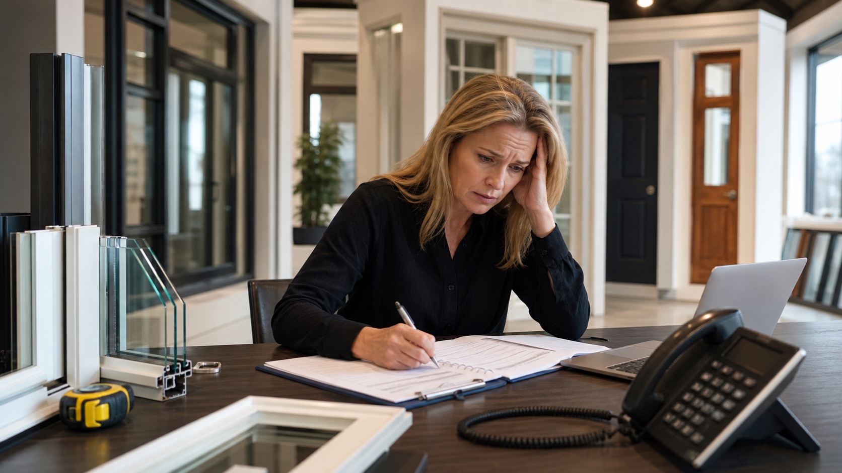 Window and door showroom coordinator concerned about missed estimate calls